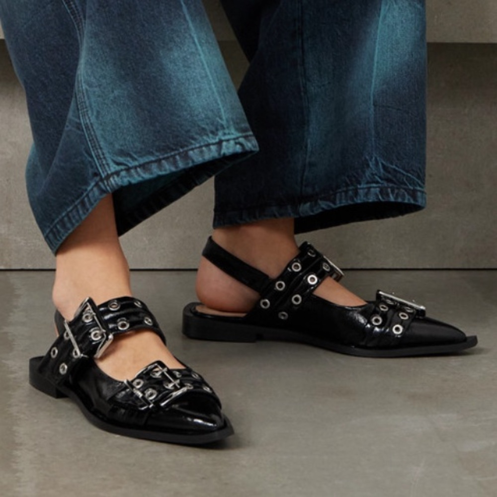 Ganni sling back ballet flats
